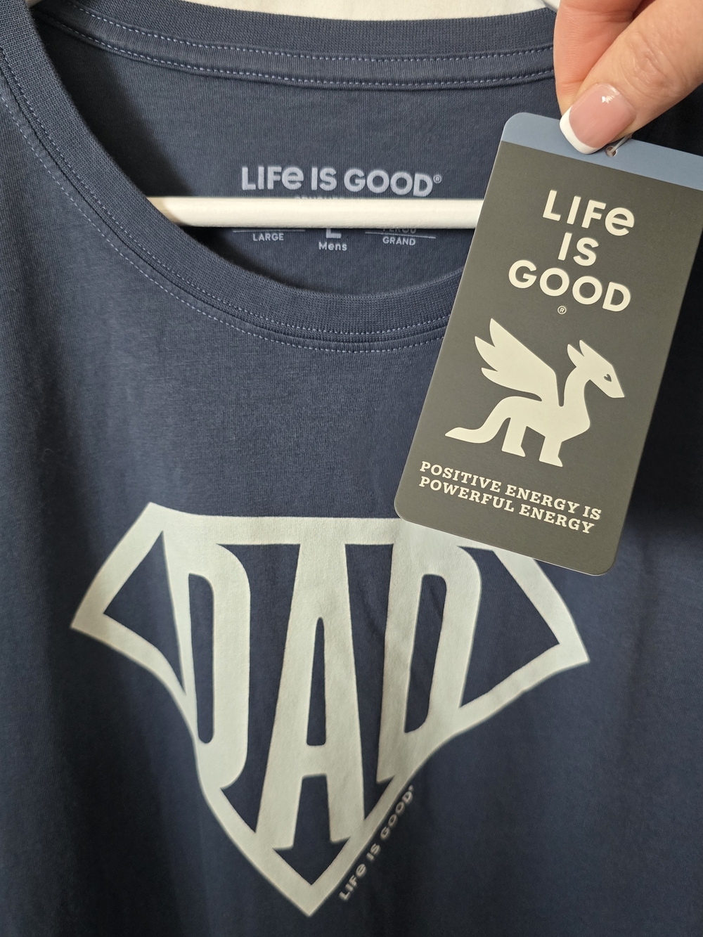 Life is Good Cotton Navy DAD Short Sleeve Graphic Tee NWT Large Father's Day